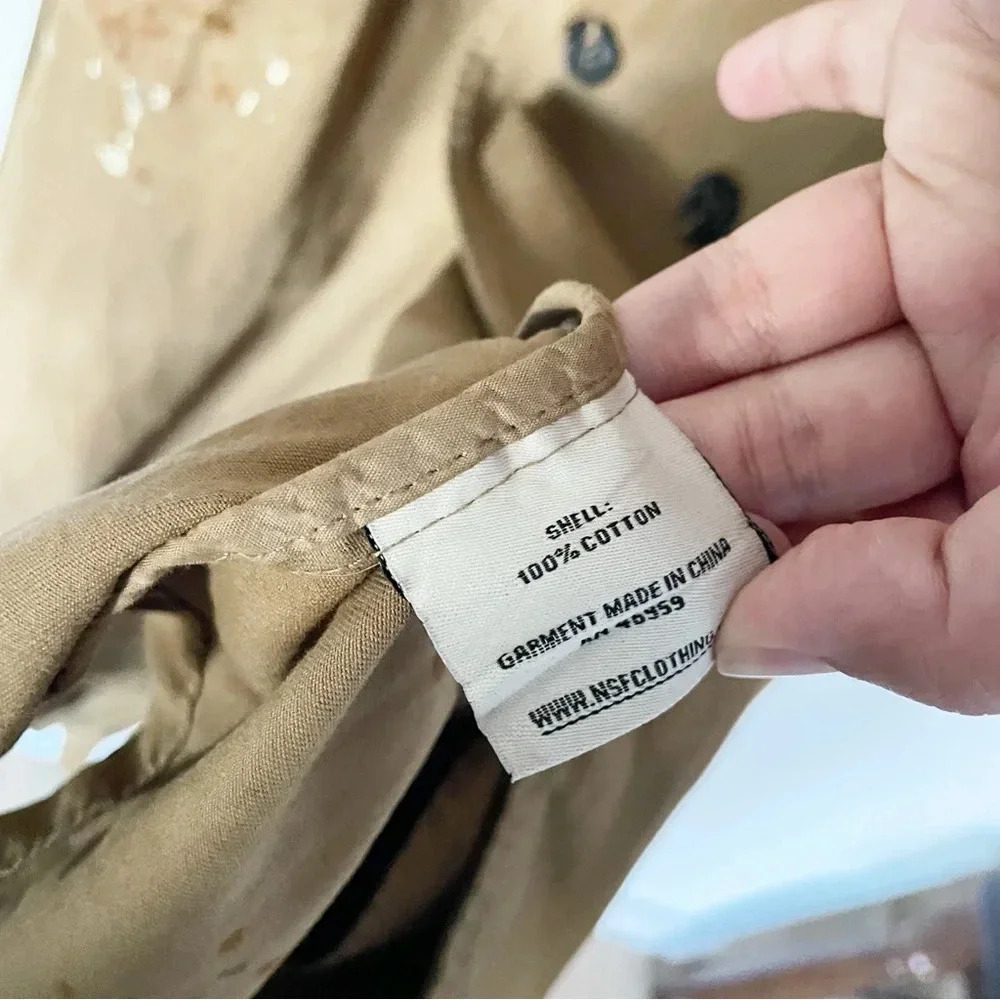 NSF Dorian Cotton Trench Coat in Antique Bronze Gold Foil Size Medium - Picture 11 of 16